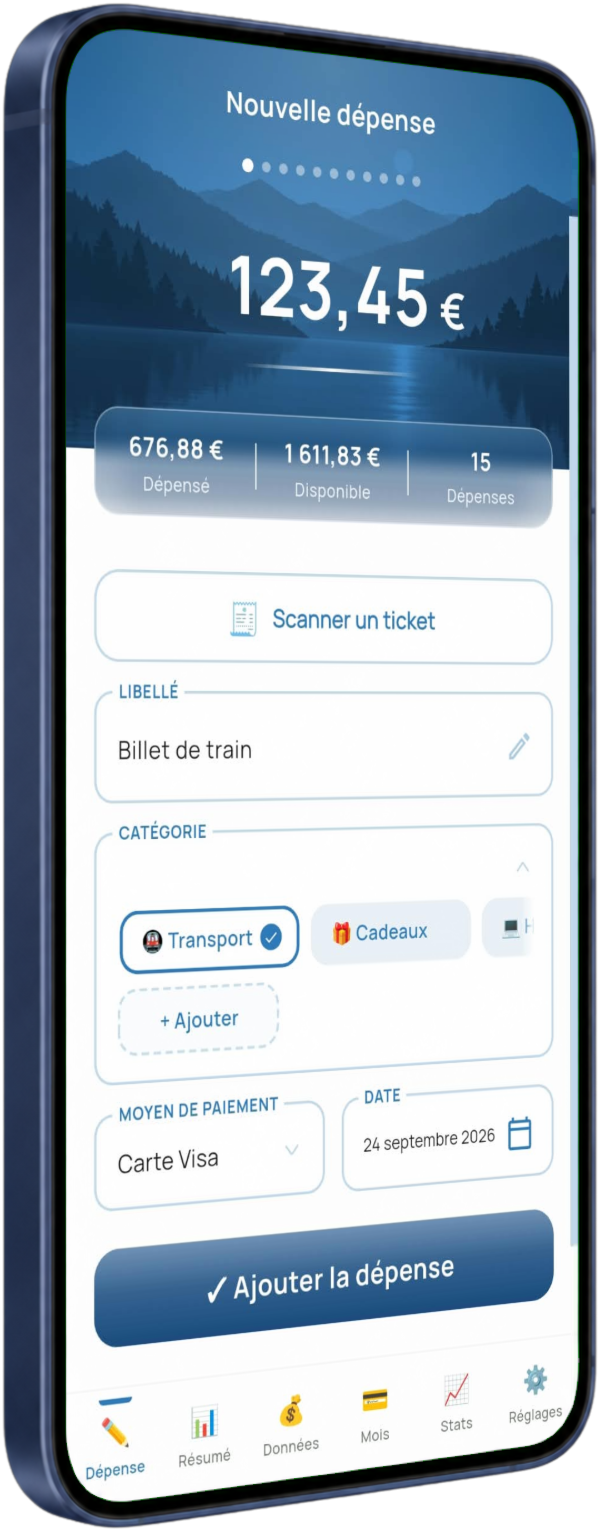 Nouvelle dépense, prête à être notée